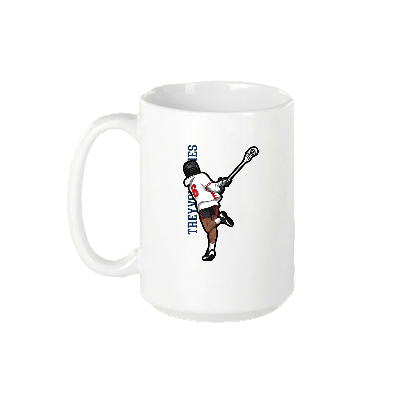 15oz Coffee Mug — Name Vertical in White