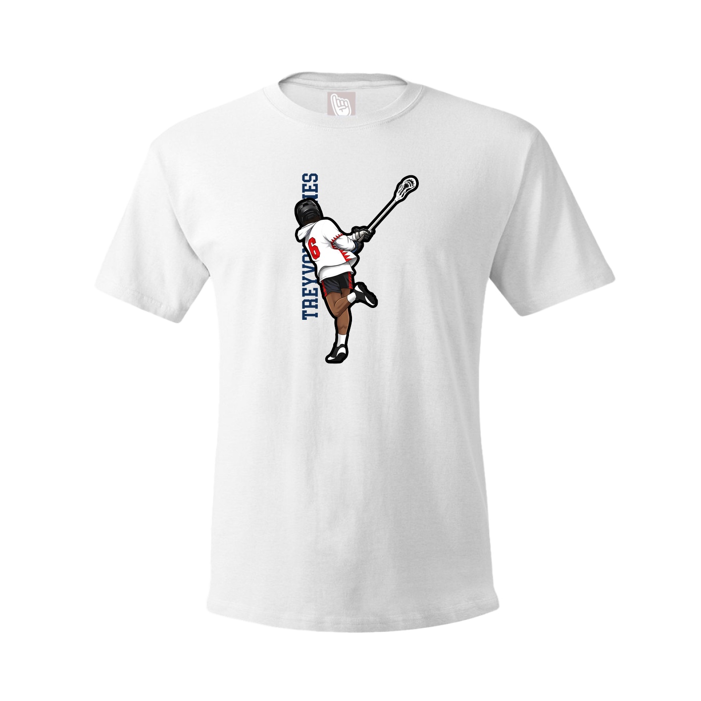 Youth Tee — Name Vertical in White