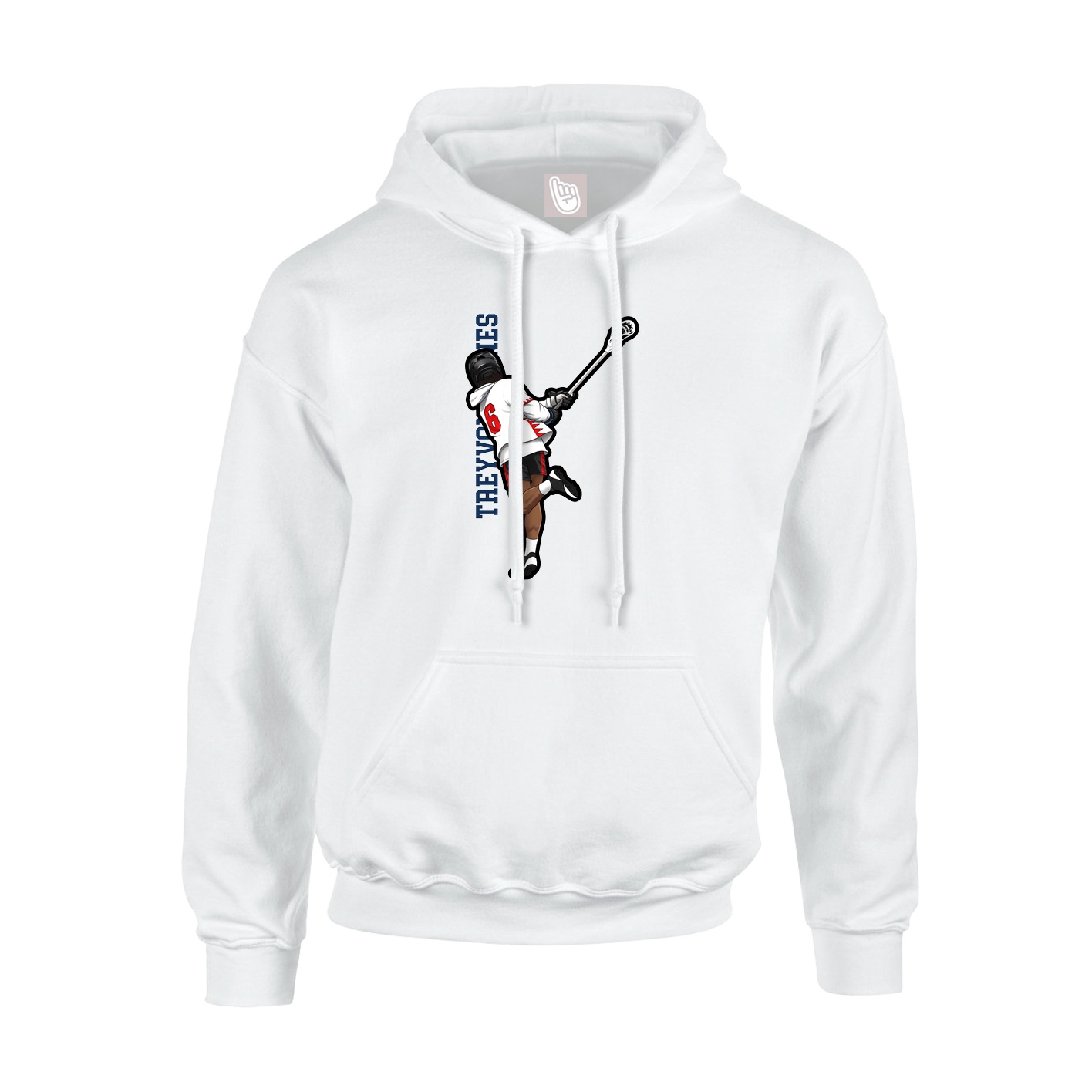 Youth Hoodie — Name Vertical in White