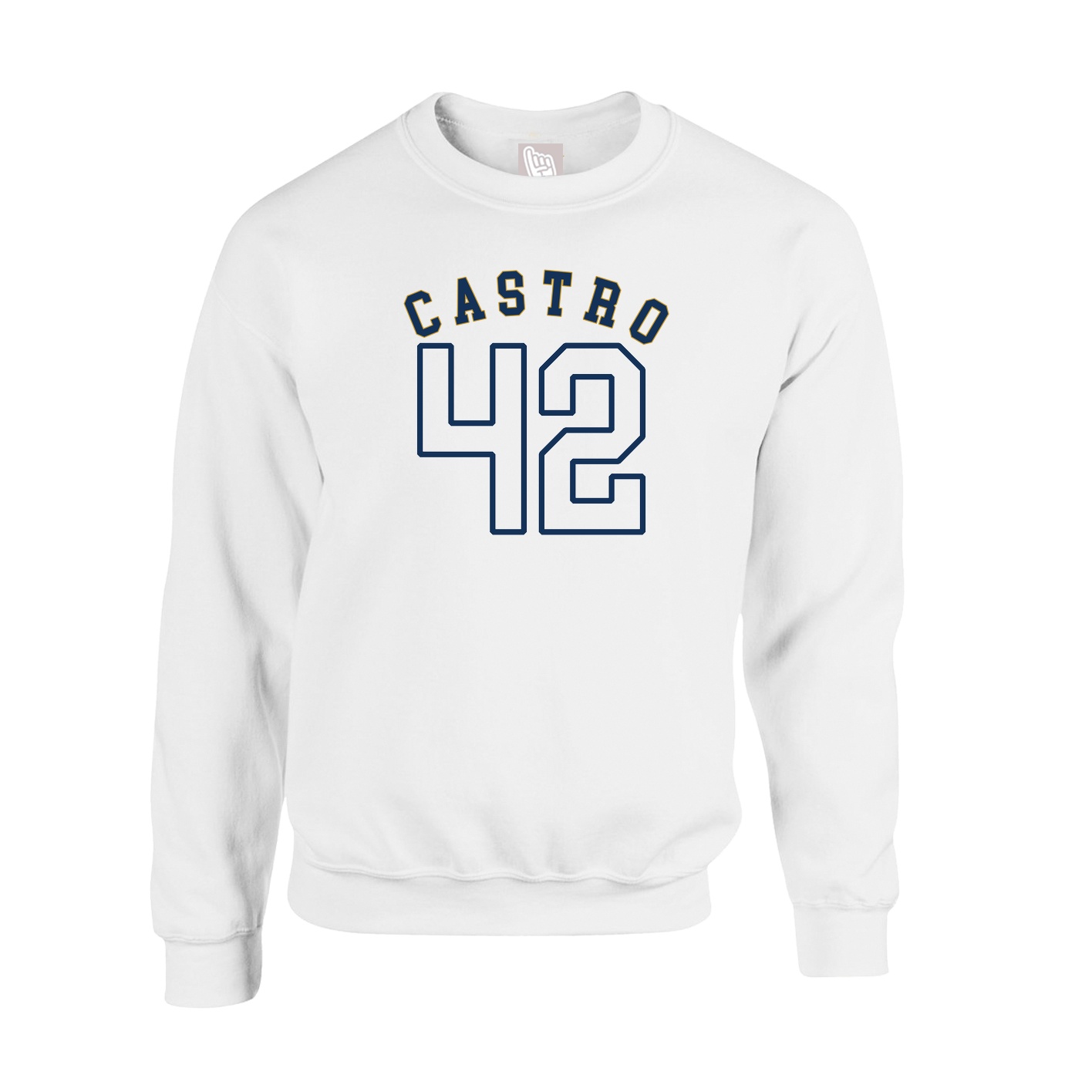 Fleece Crew — Shirsey Arch in White