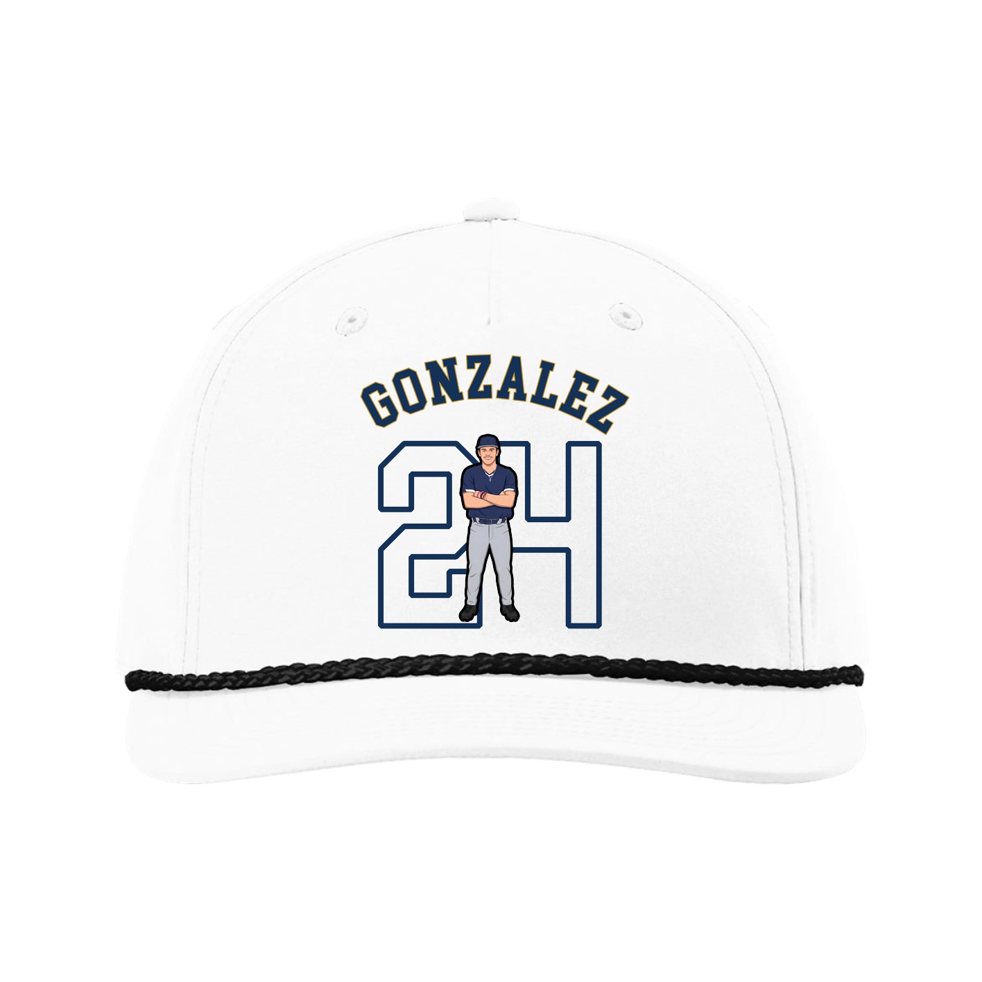 Five-Panel Classic Rope Cap — Shirsey Arch in White