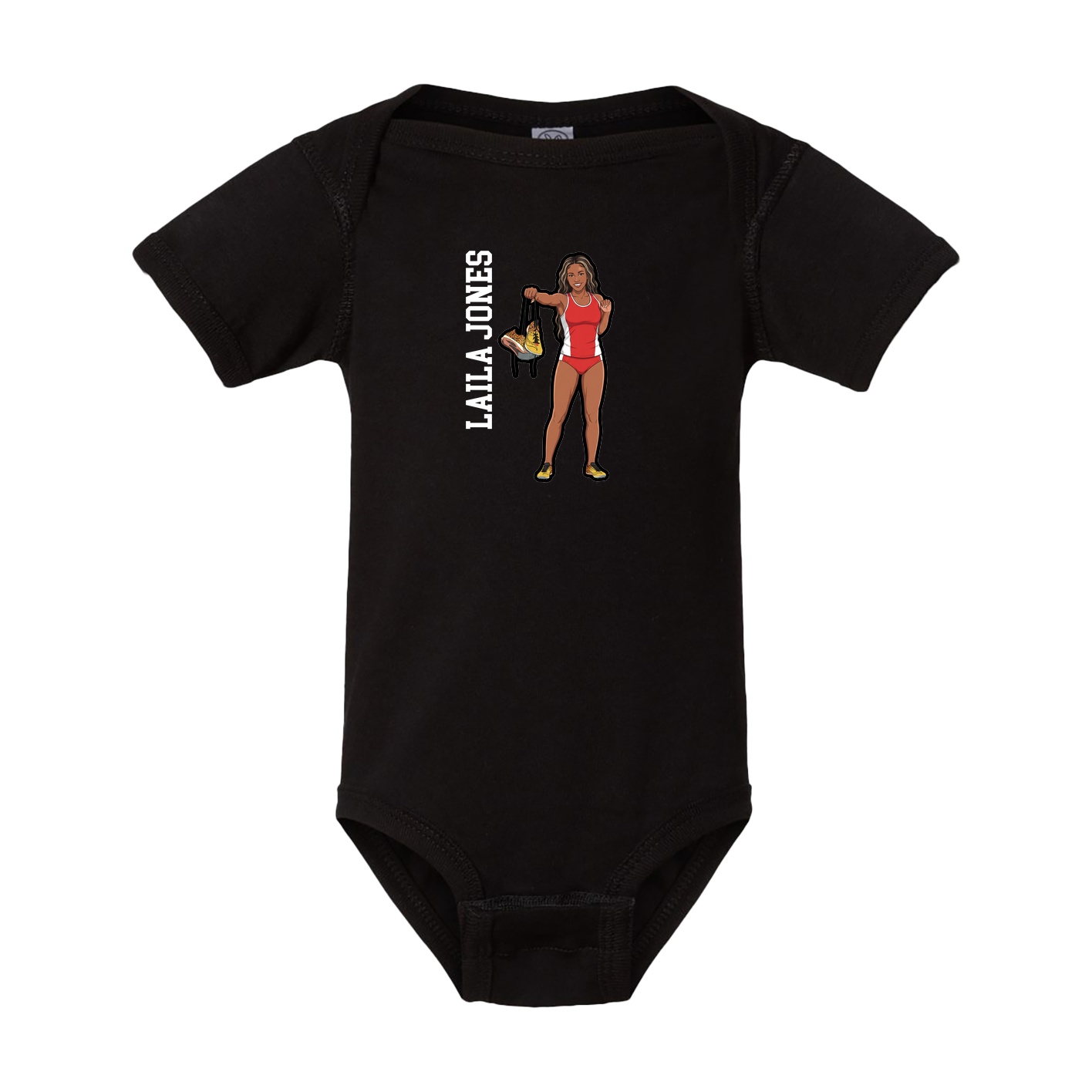 Baby Onesie — Name Vertical in Black