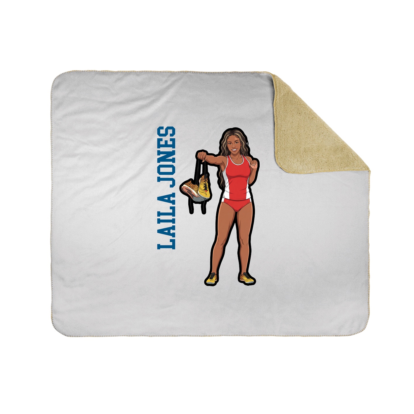 Throw Blanket — Name Vertical in White