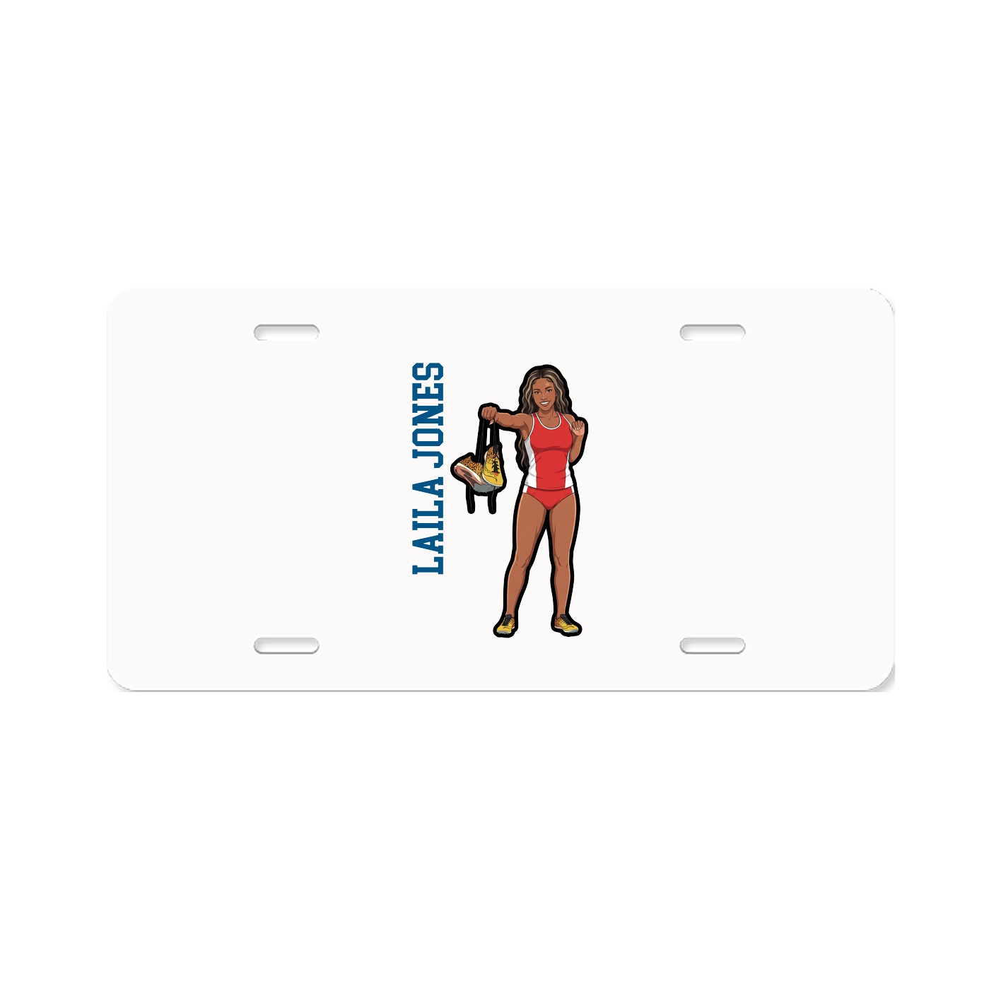License Plate — Name Vertical in Classic