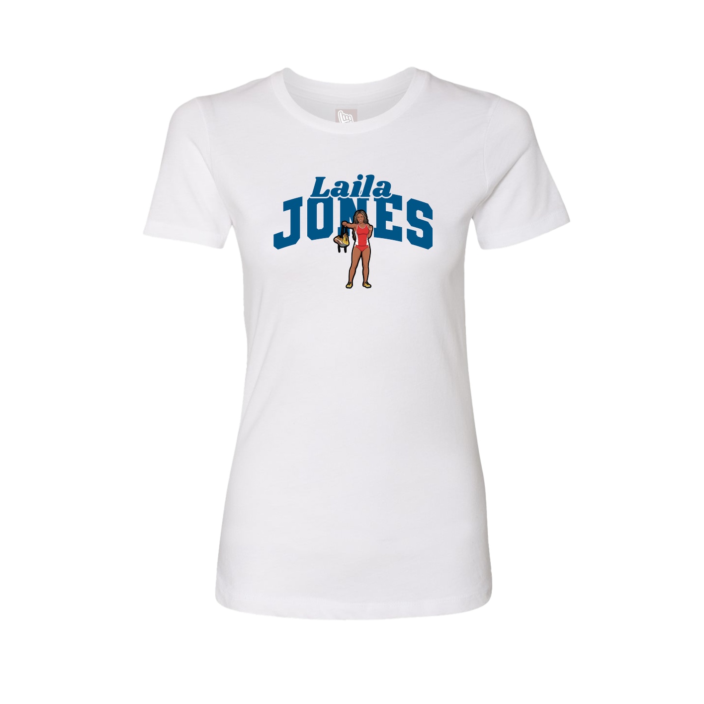Fitted Women's Tee — Signature Arch in White