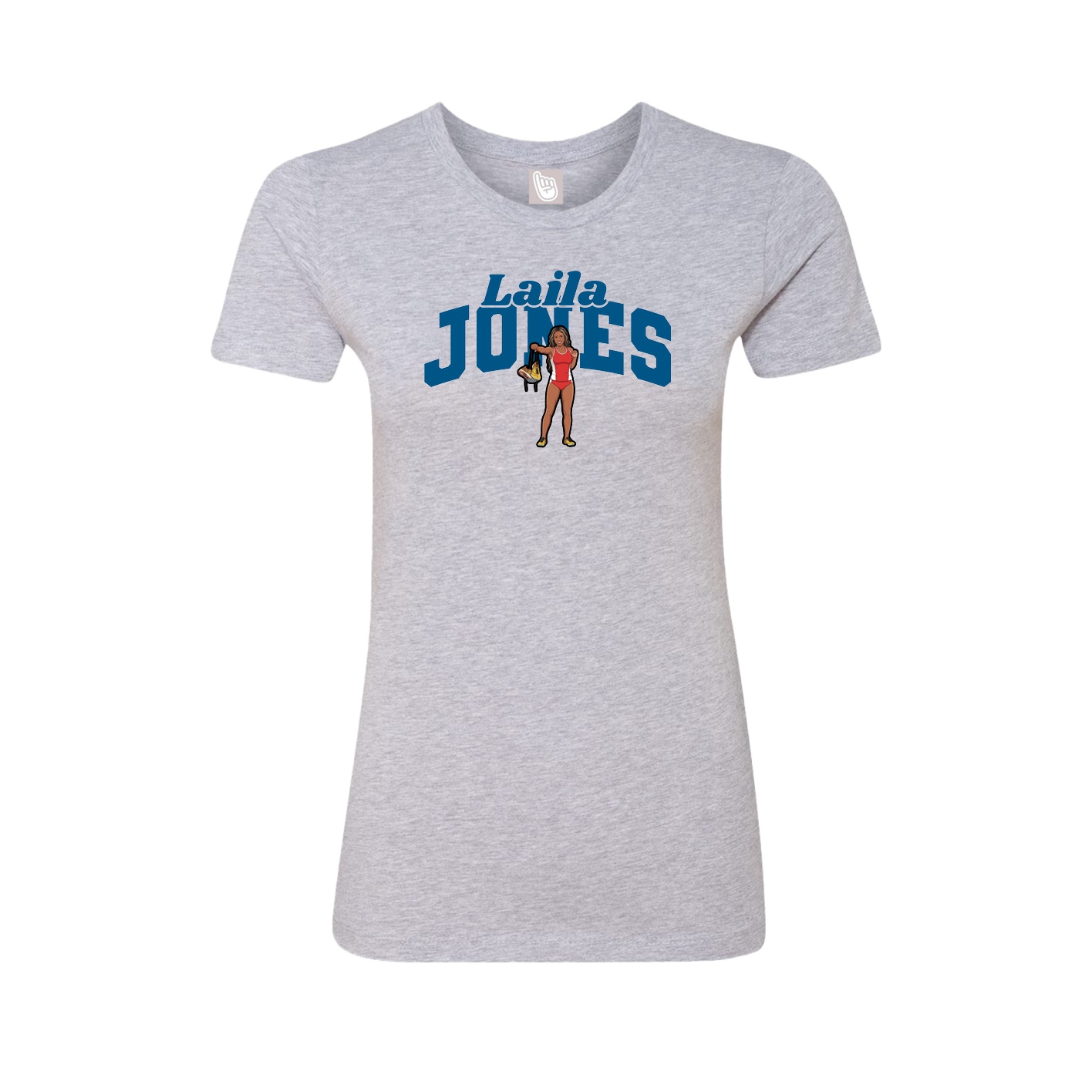 Fitted Women's Tee — Signature Arch in Grey