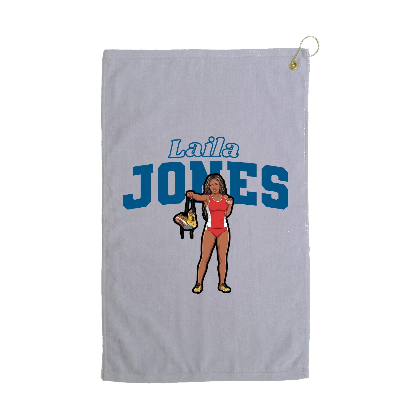 Golf Towel — Name Arch in Grey