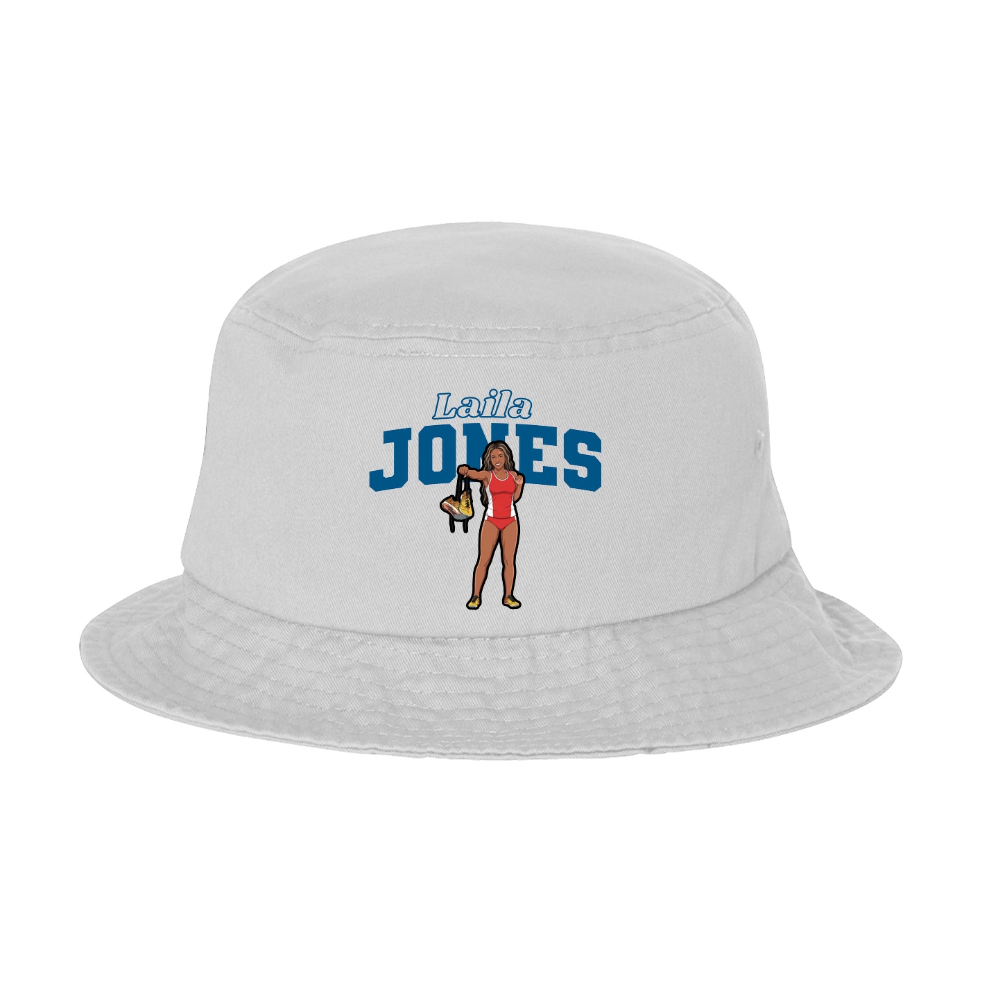 Bucket Cap — Name Arch in White