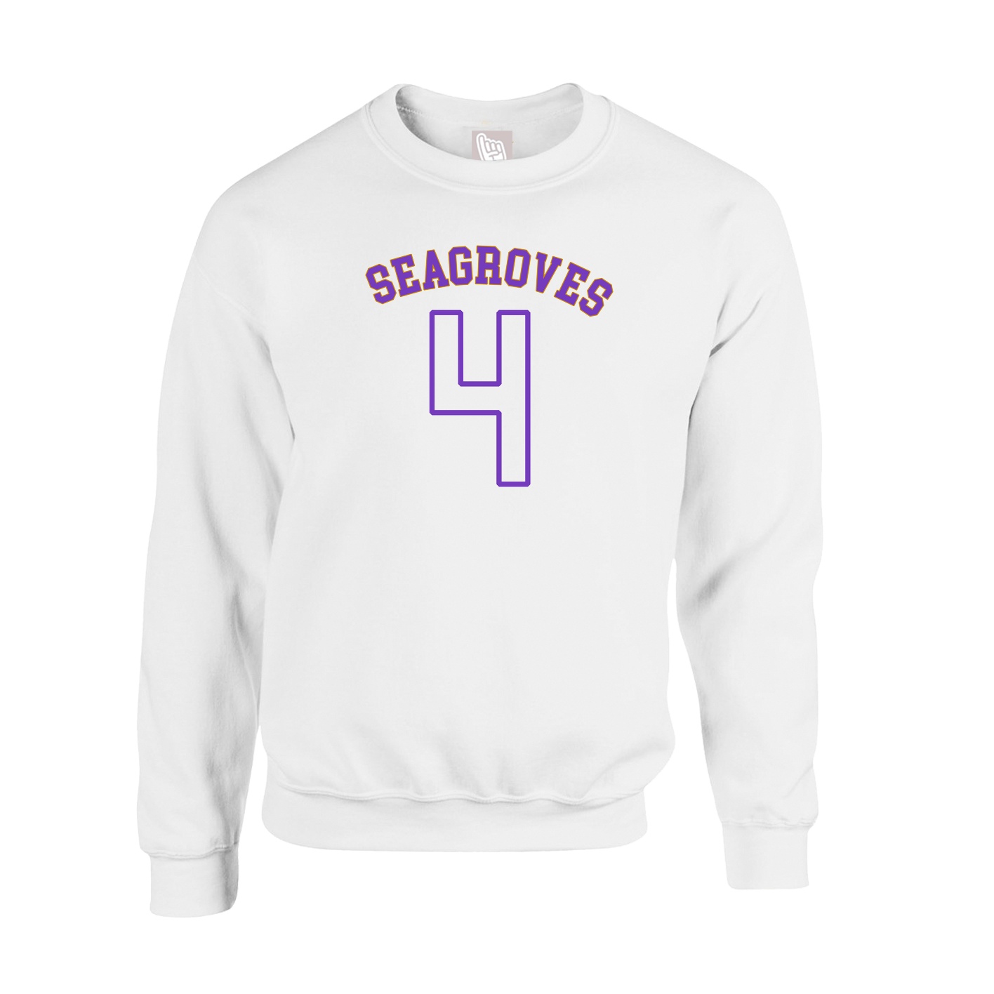Fleece Crew — Shirsey Arch in White