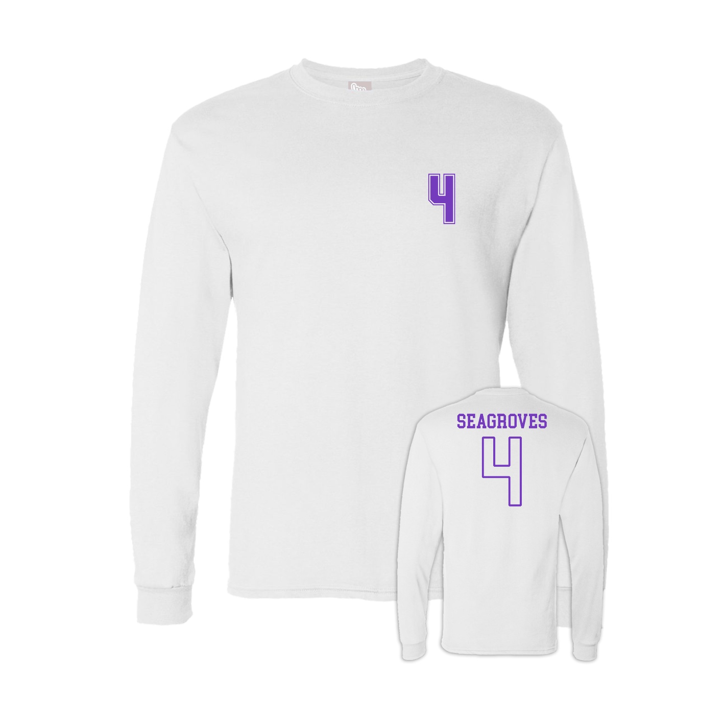 Long Sleeve Tee — Chest Back in White