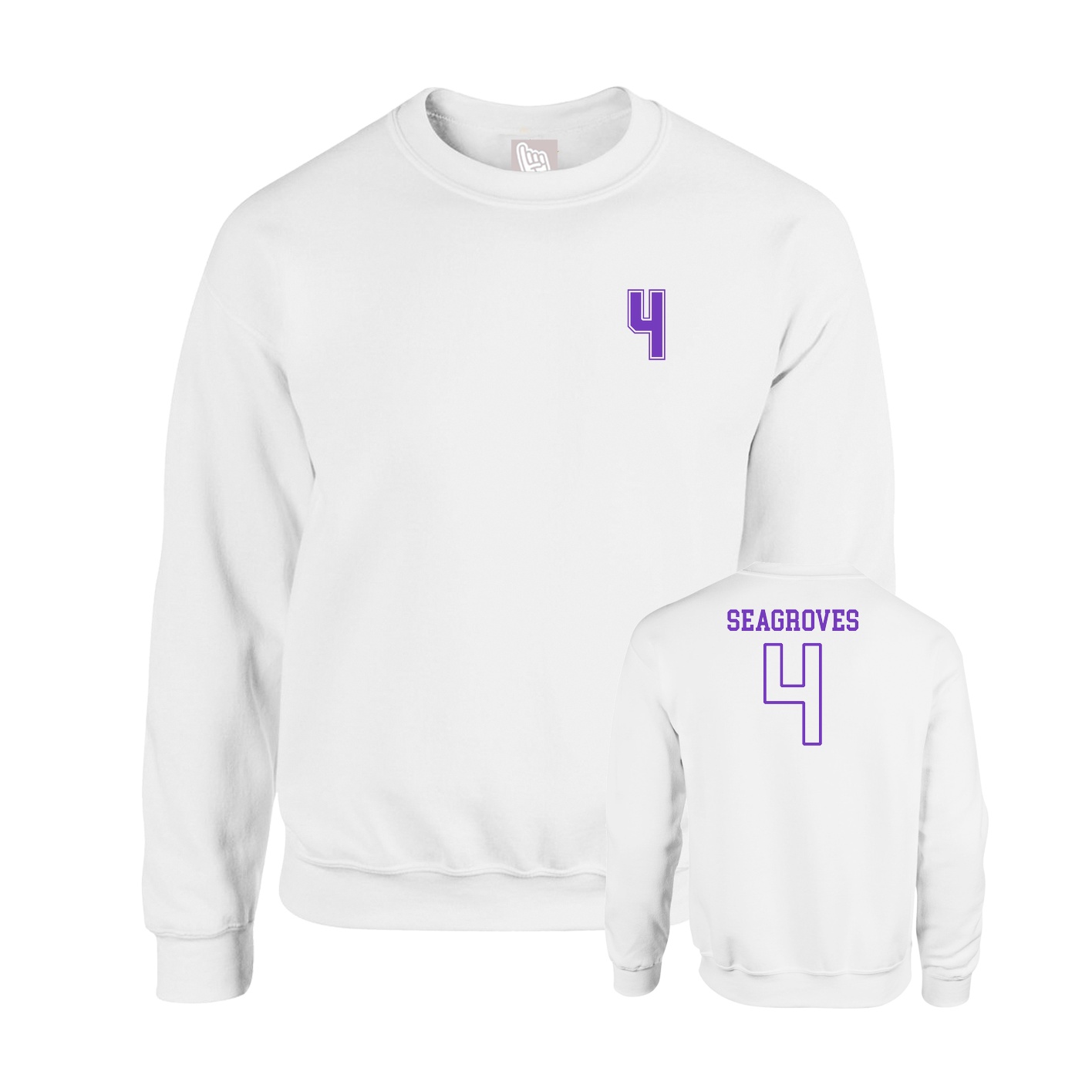 Fleece Crew — Chest Back in White