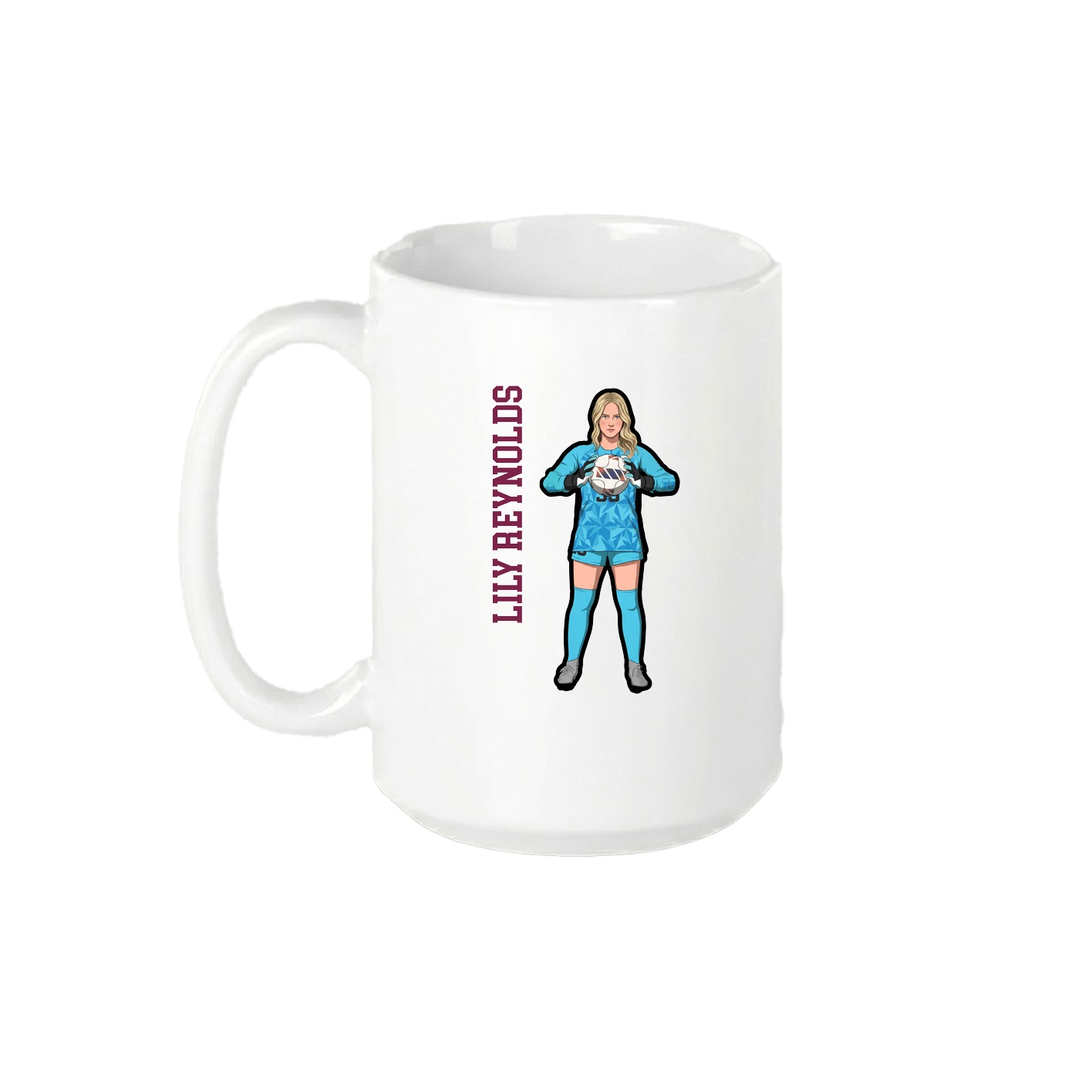 15oz Coffee Mug — Name Vertical in White