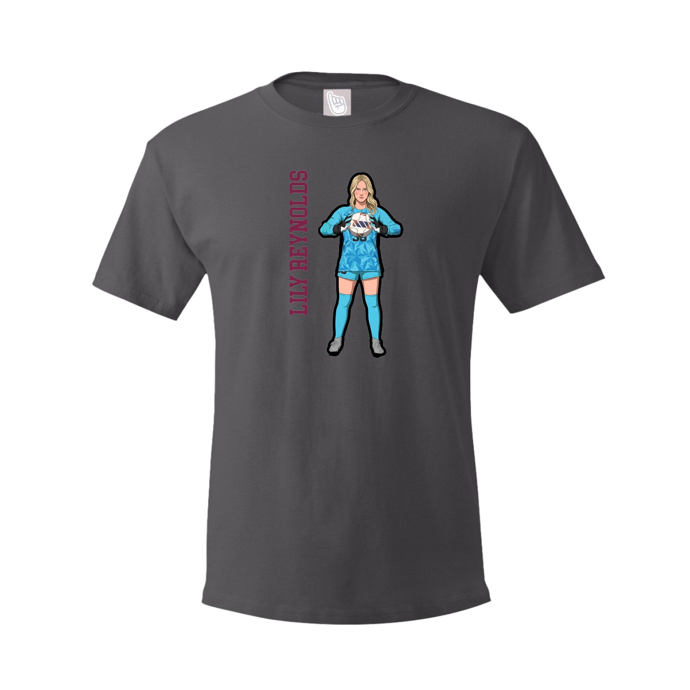 Tee — Name Vertical in Grey