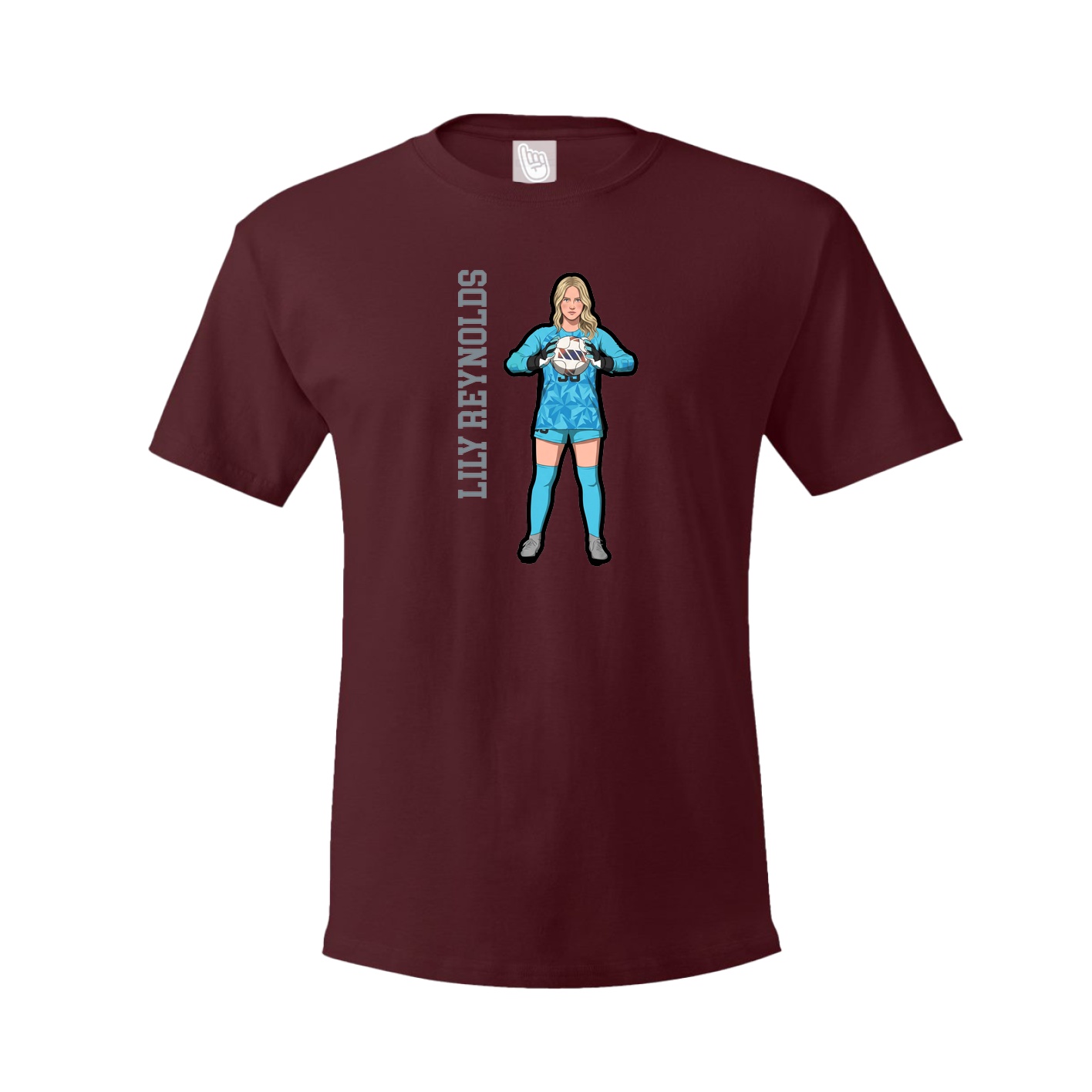 Youth Tee — Name Vertical in Maroon