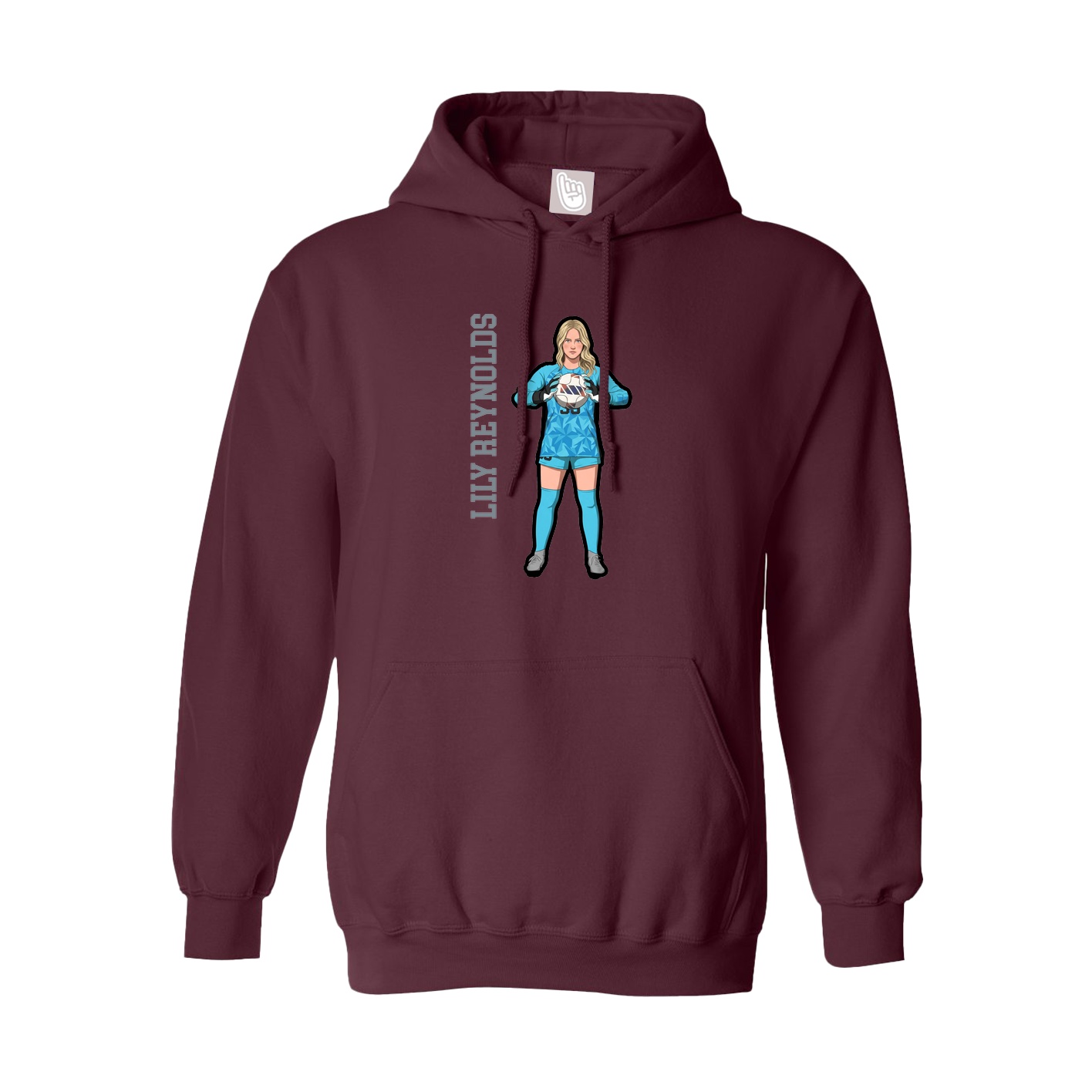 Youth Hoodie — Name Vertical in Maroon