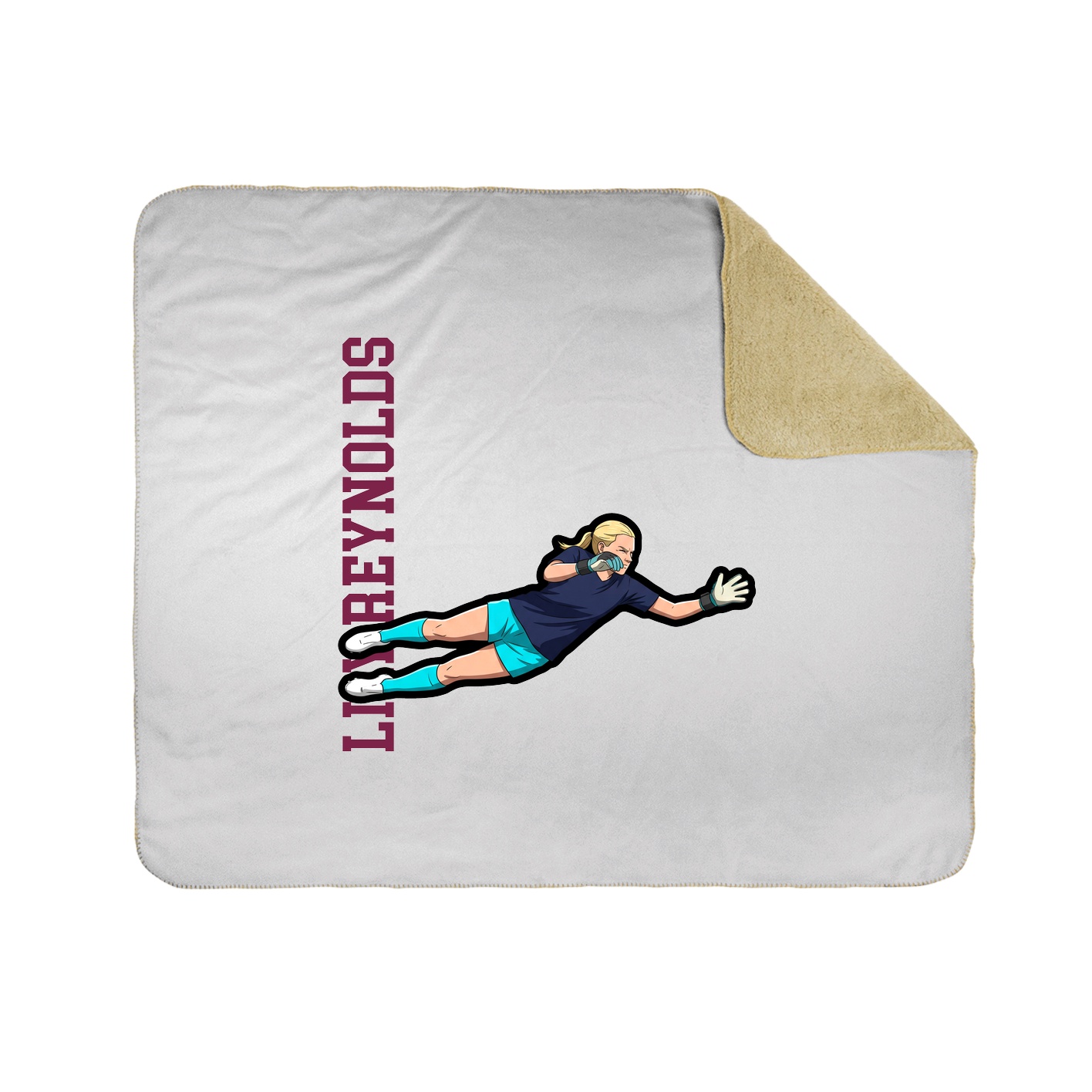 Throw Blanket — Name Vertical in White