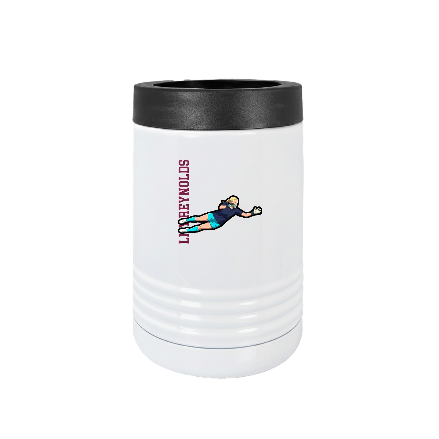 Beverage Holder — Name Vertical in White