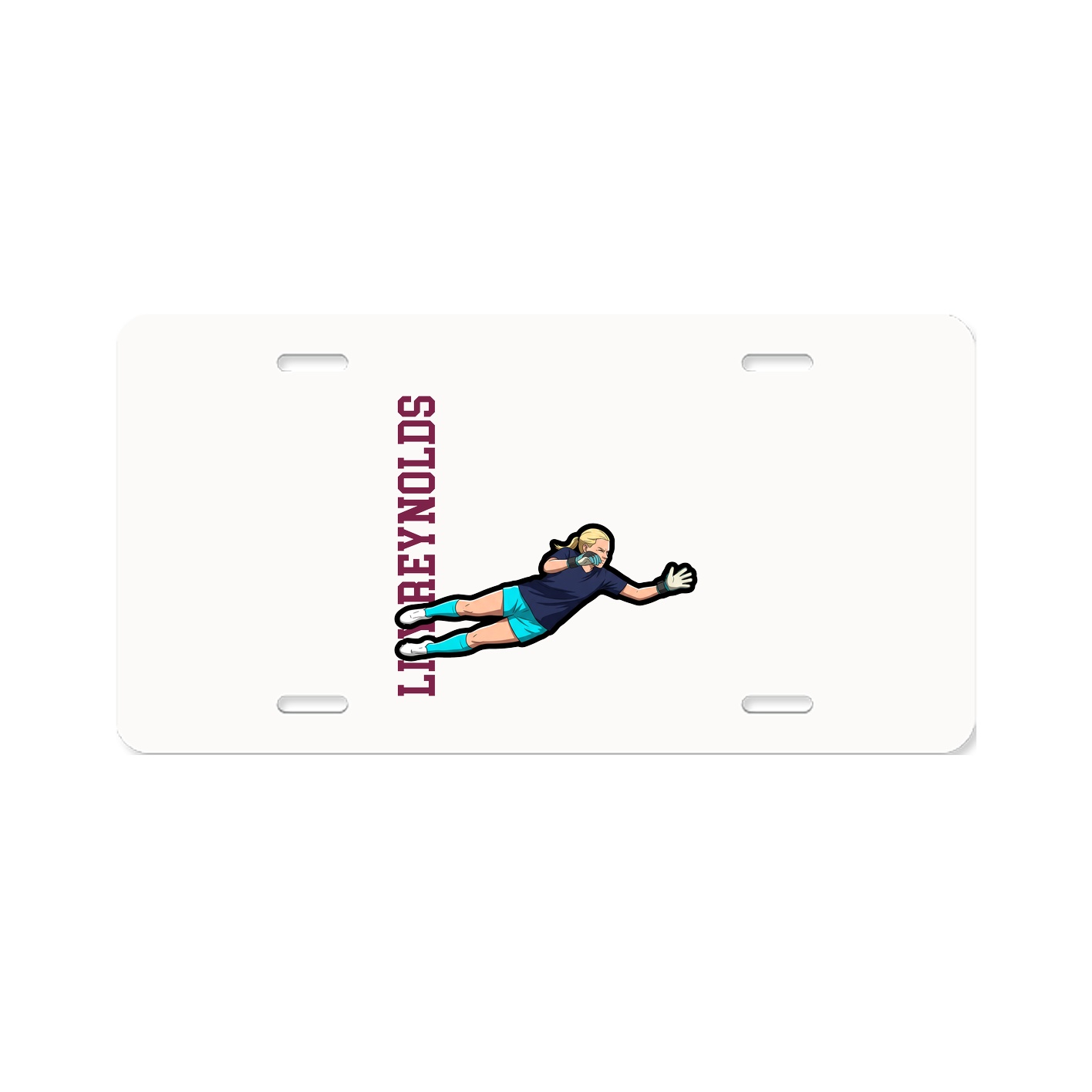 License Plate — Name Vertical in Classic
