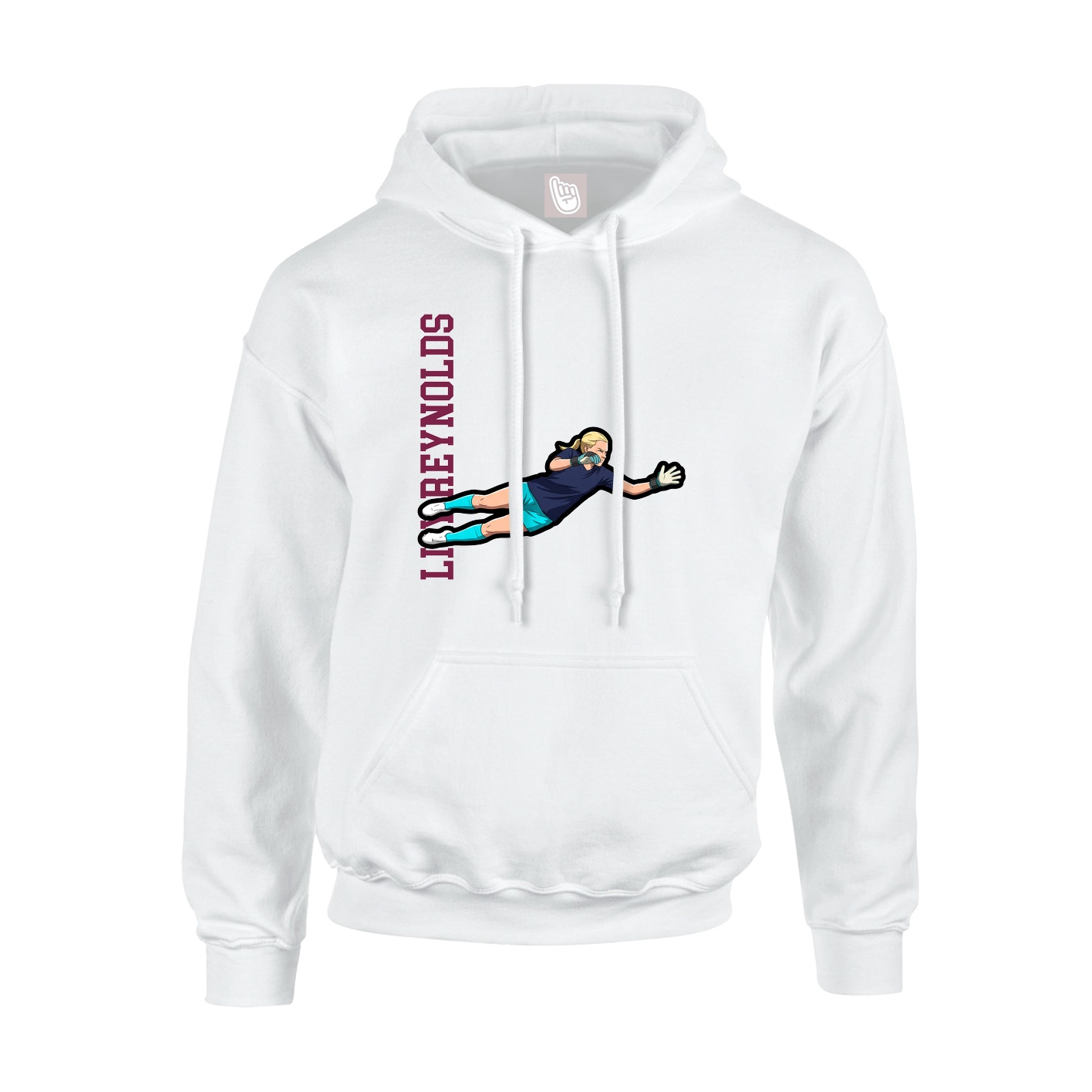 Hoodie — Name Vertical in White