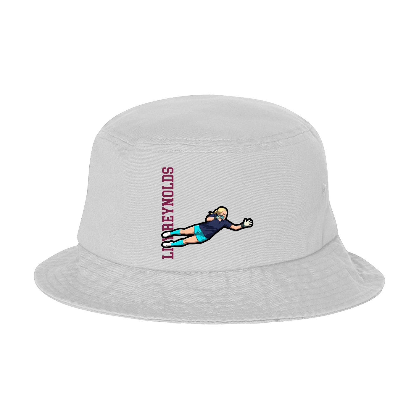 Bucket Cap — Name Vertical in White