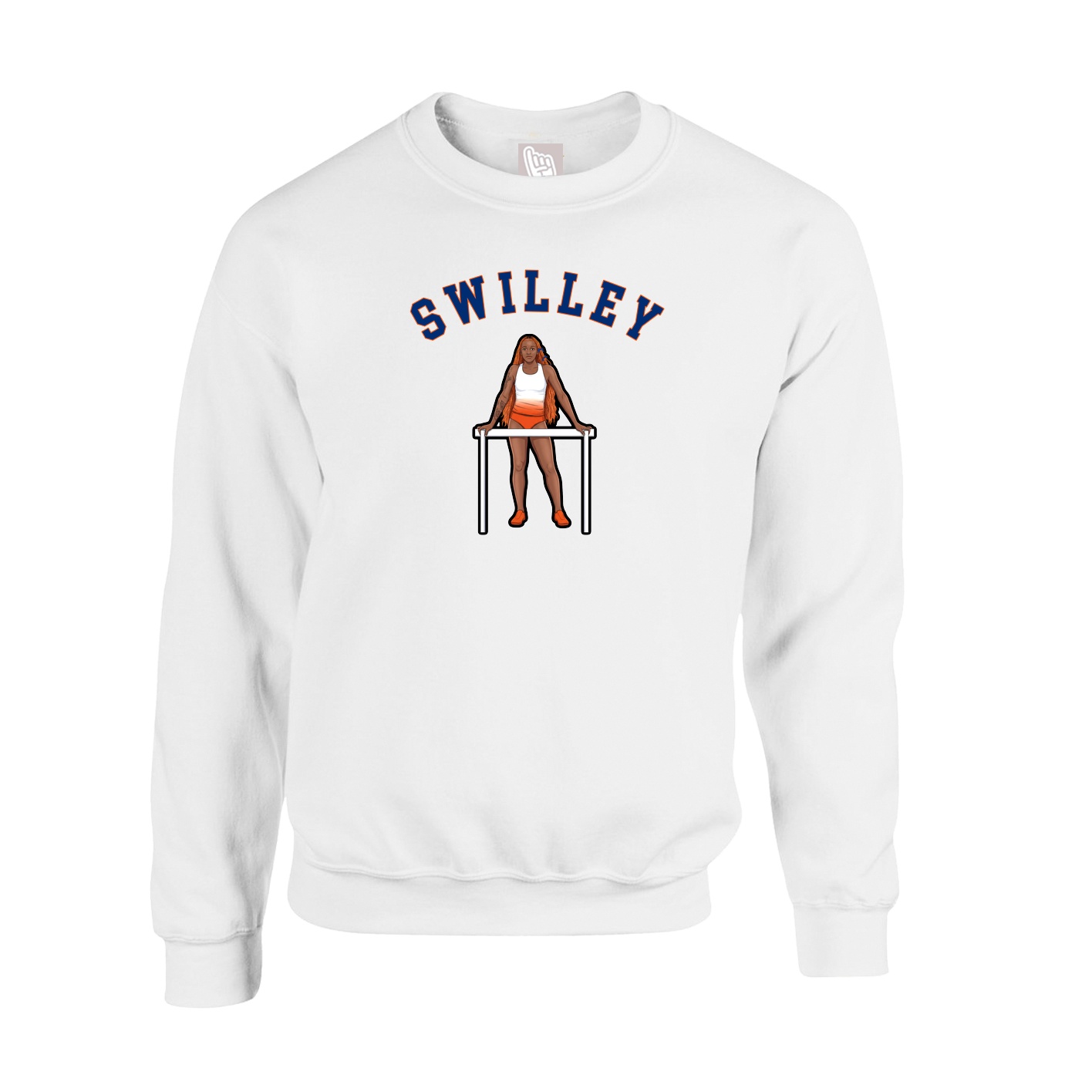 Fleece Crew — Shirsey Arch in White