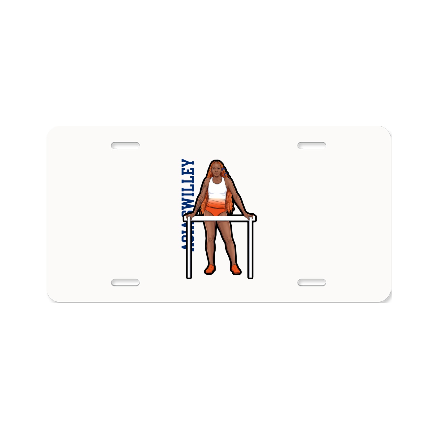 License Plate — Name Vertical in Classic