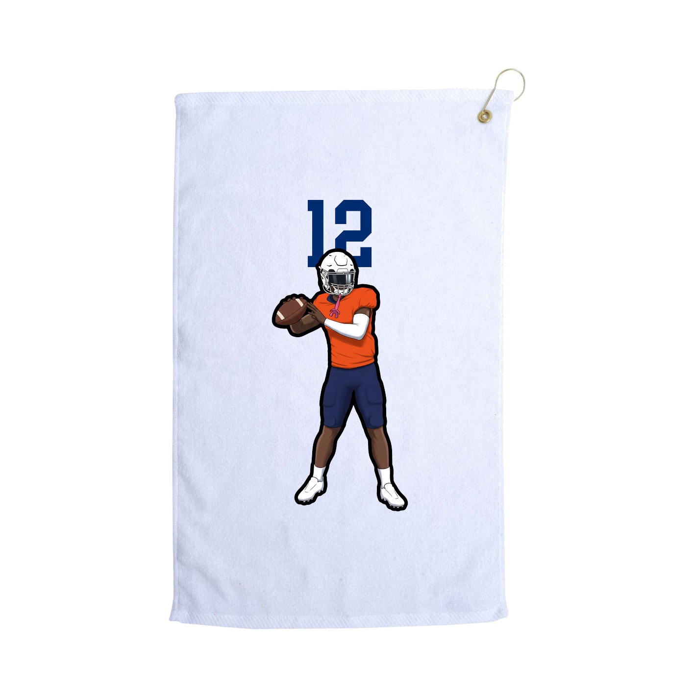 Golf Towel — Number Top in White