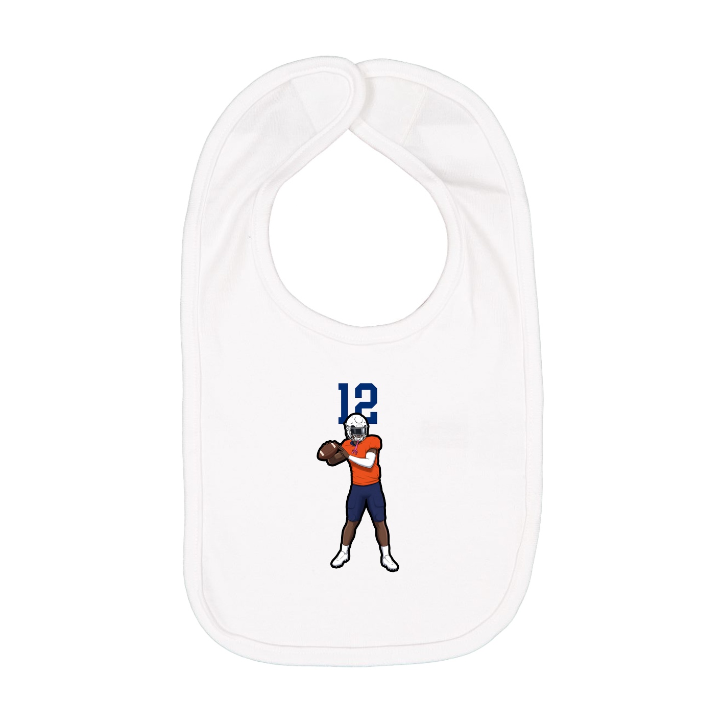 Infant Bib — Number Top in White