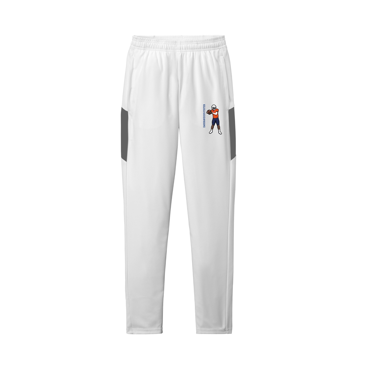 Team Travel Pant — Name Vertical in White/Grey
