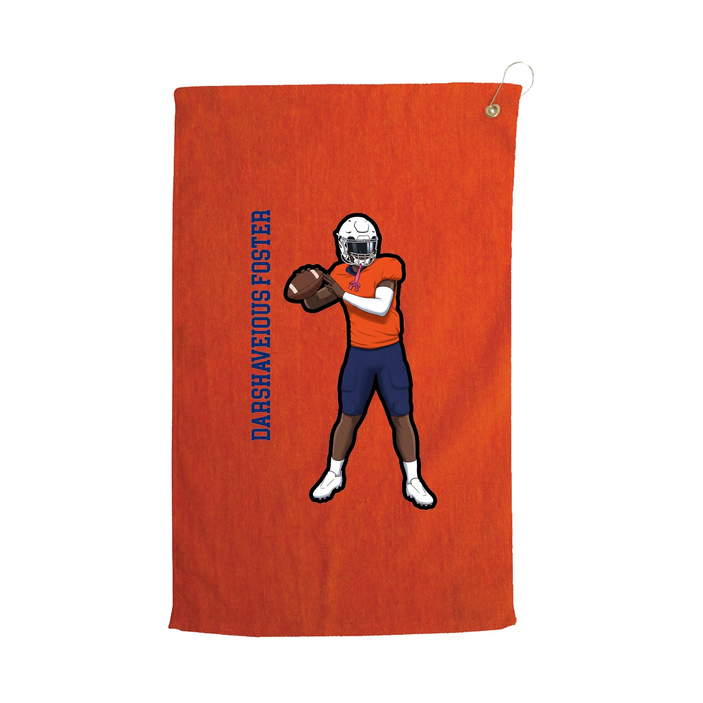 Golf Towel — Name Vertical in Orange