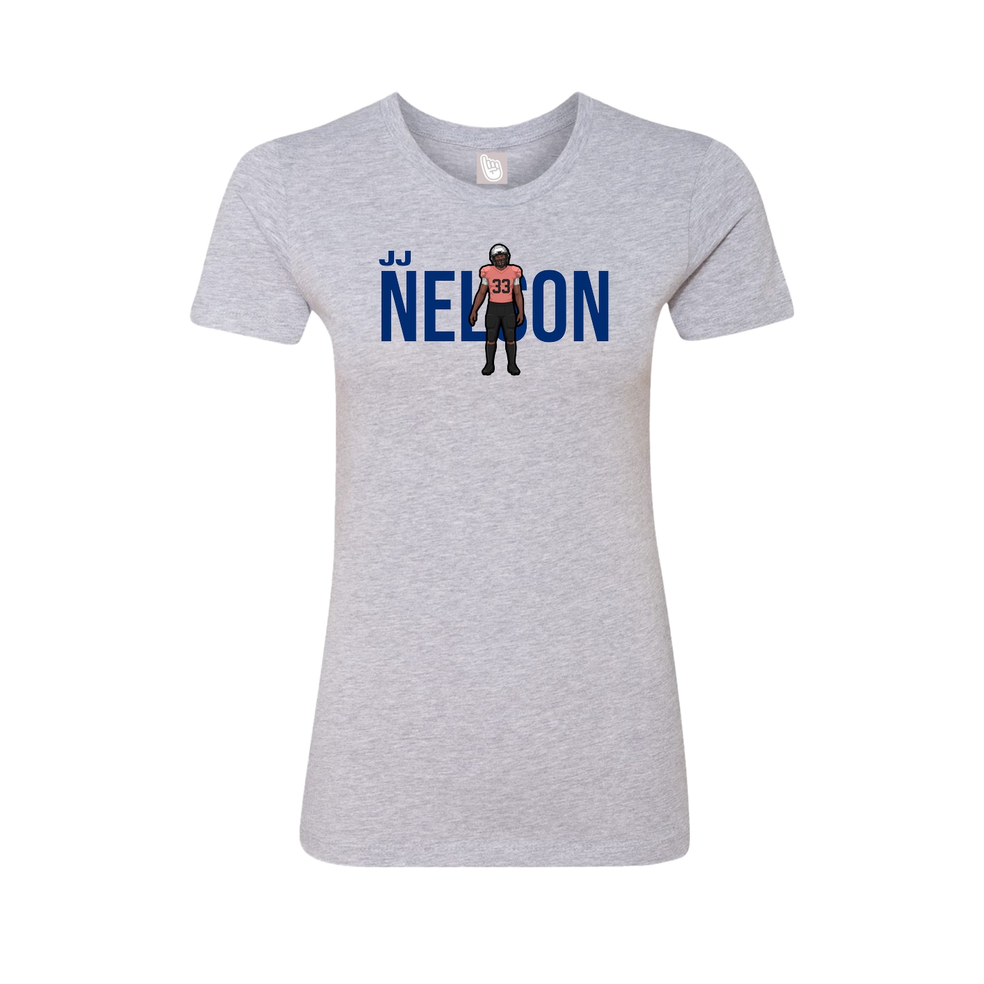 Fitted Women's Tee — Player Name in Grey