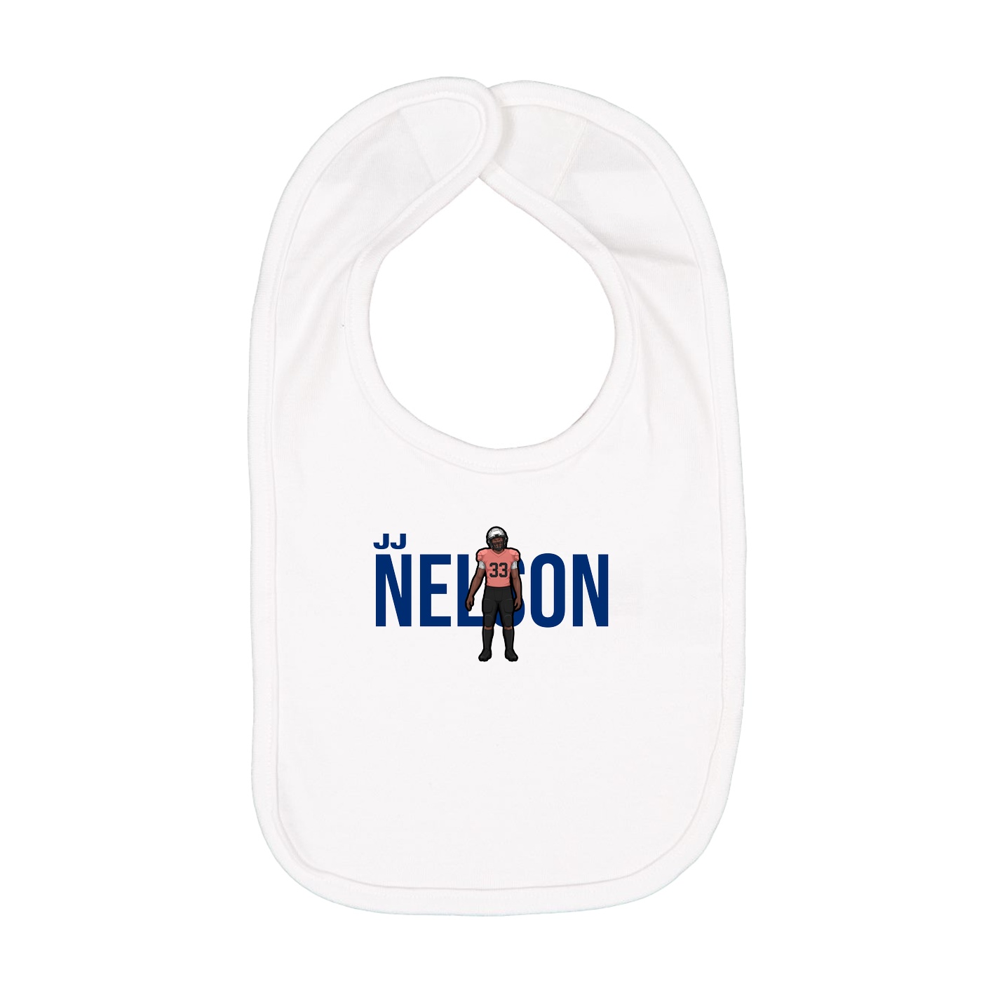 Infant Bib — Player Name in White