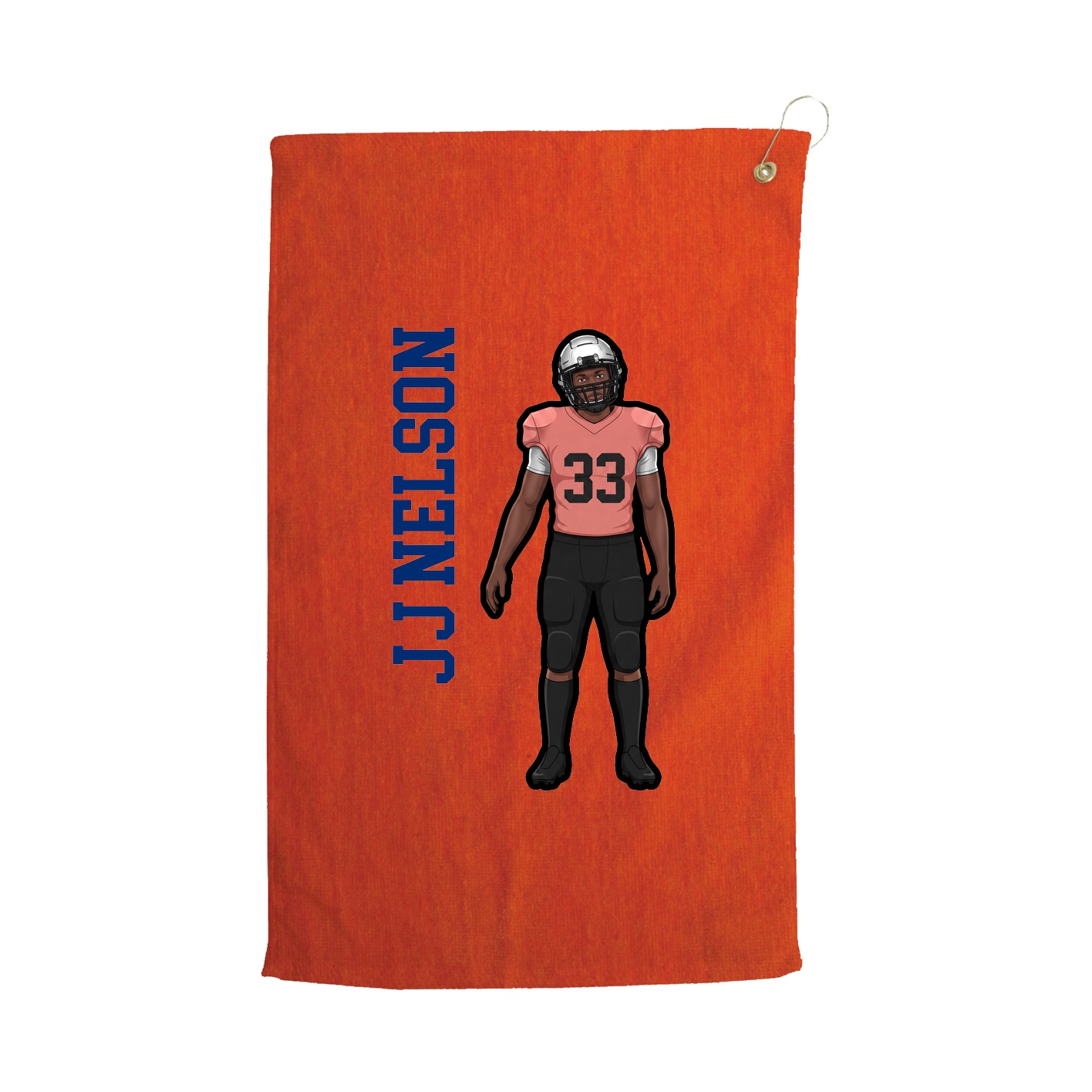 Golf Towel — Name Vertical in Orange