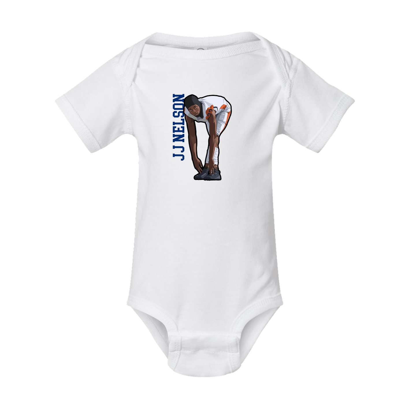 Baby Onesie — Name Vertical in White