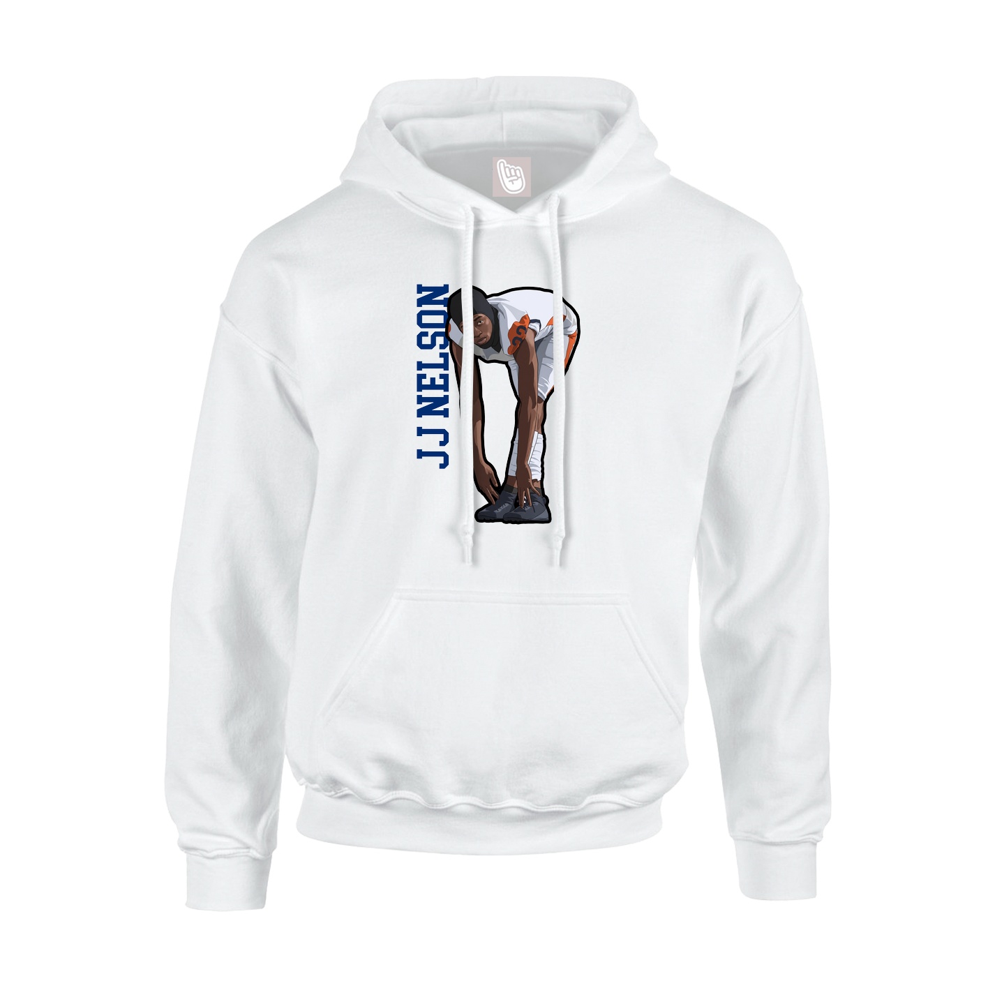 Youth Hoodie — Name Vertical in White