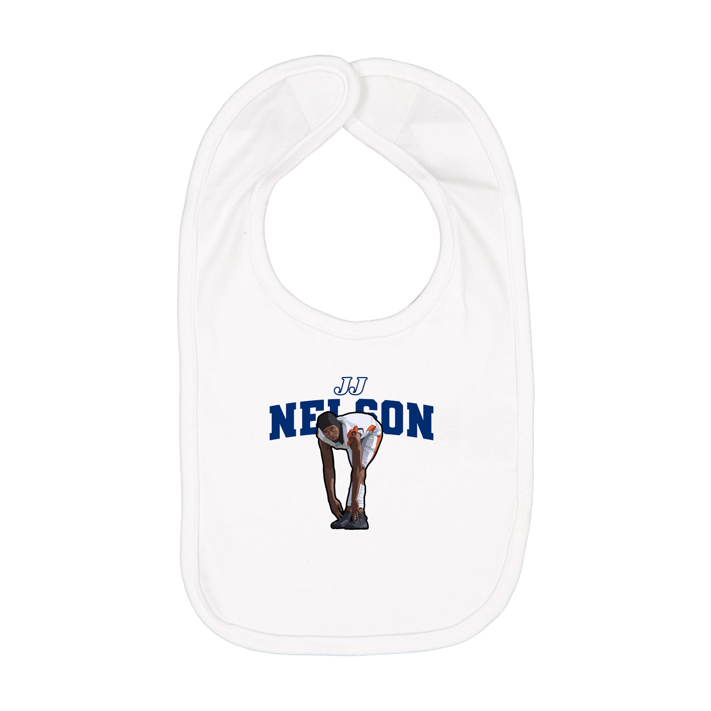 Infant Bib — Name Arch in White