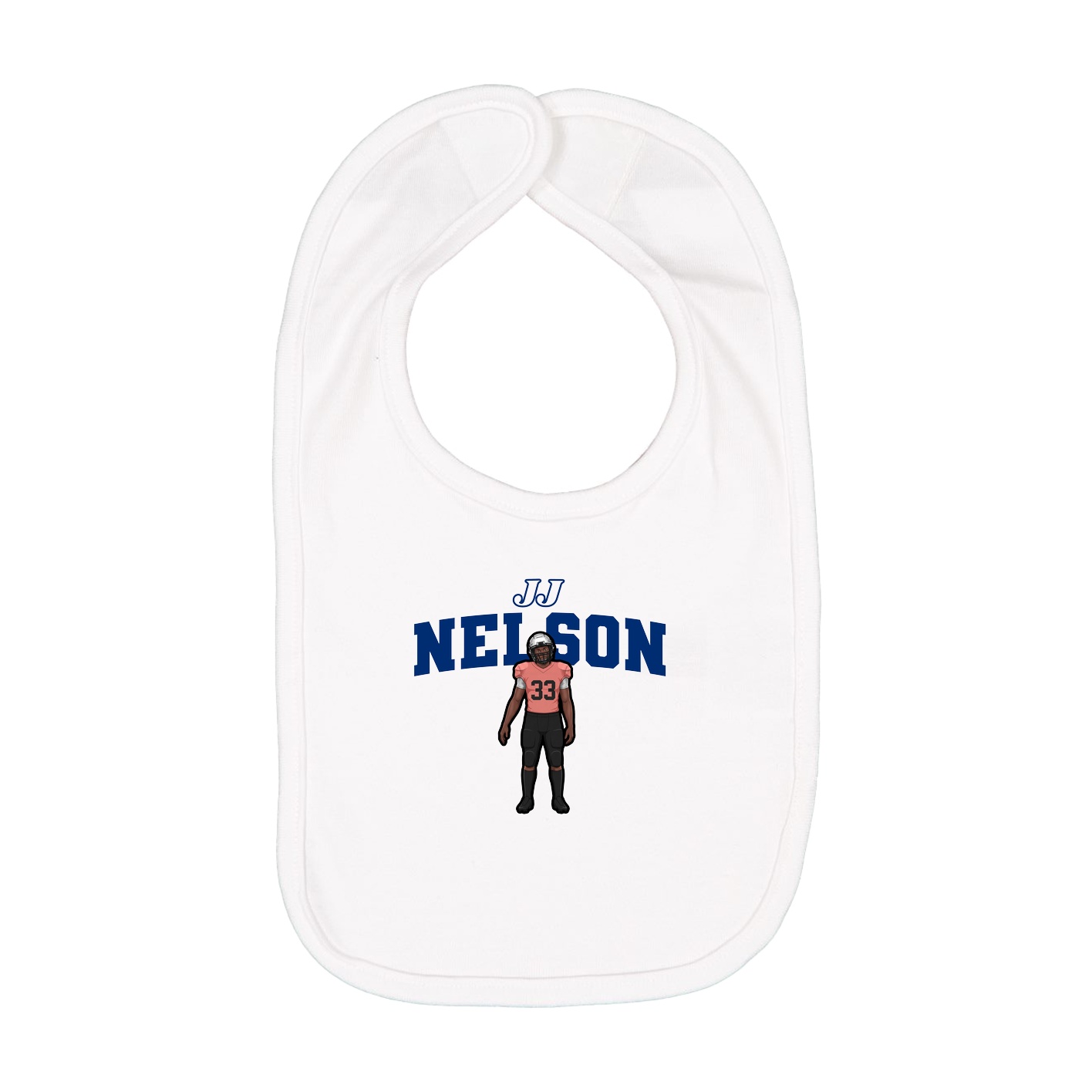Infant Bib — Name Arch in White
