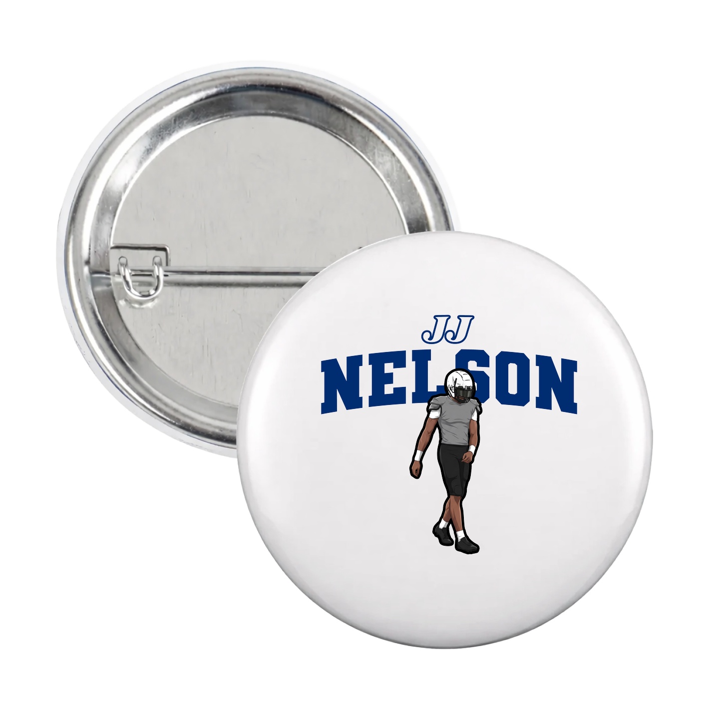 Game Day Button — Name Arch in White