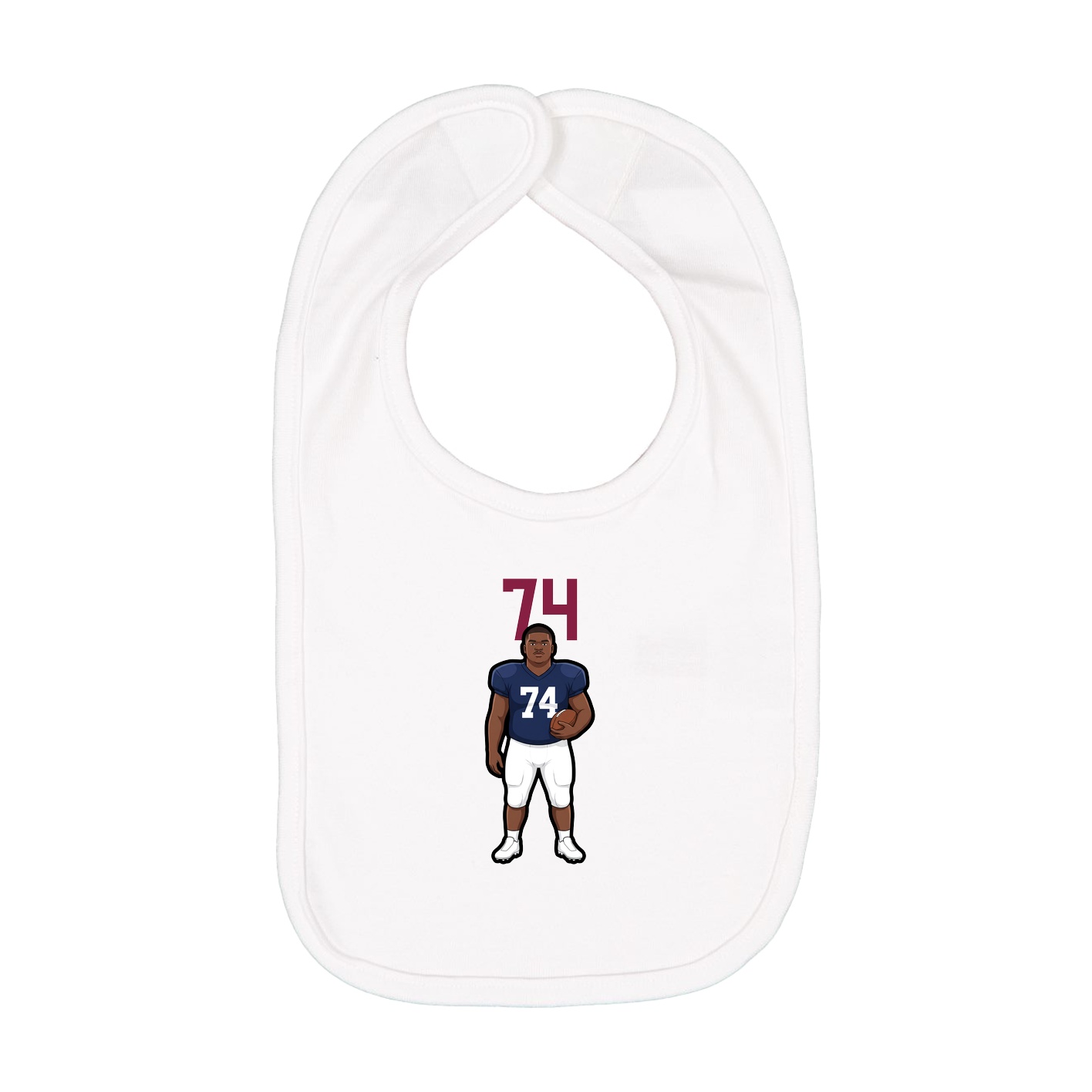 Infant Bib — Number Top in White
