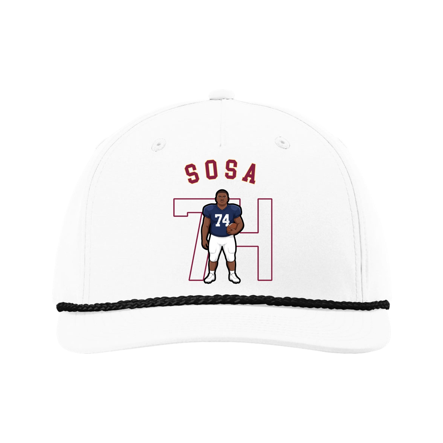 Five-Panel Classic Rope Cap — Shirsey Arch in White
