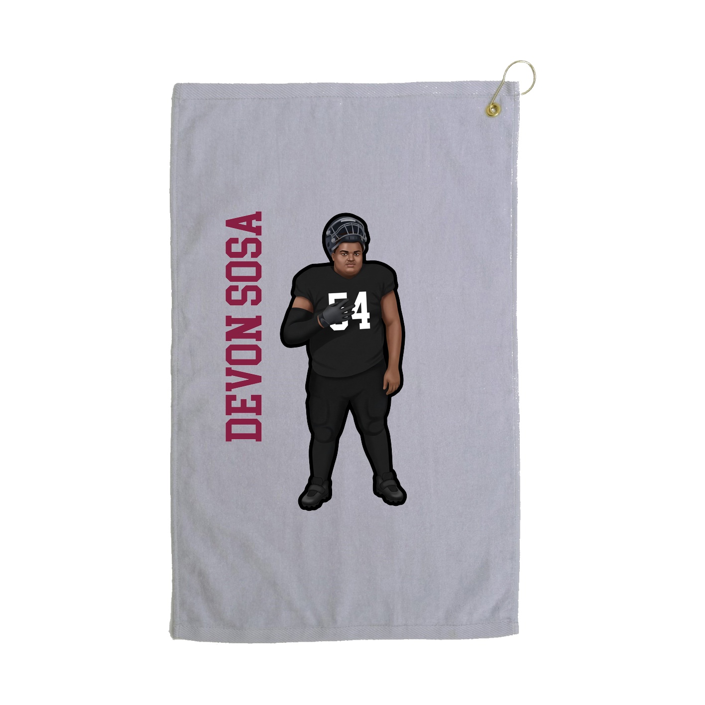 Golf Towel — Name Vertical in Grey