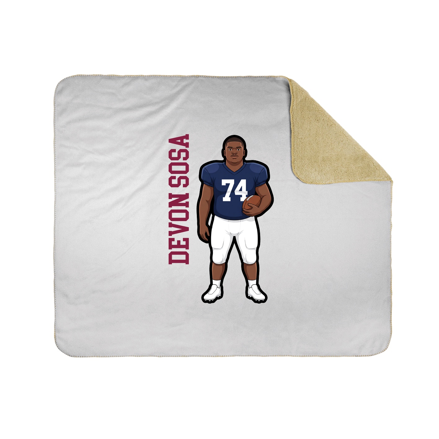 Throw Blanket — Name Vertical in White