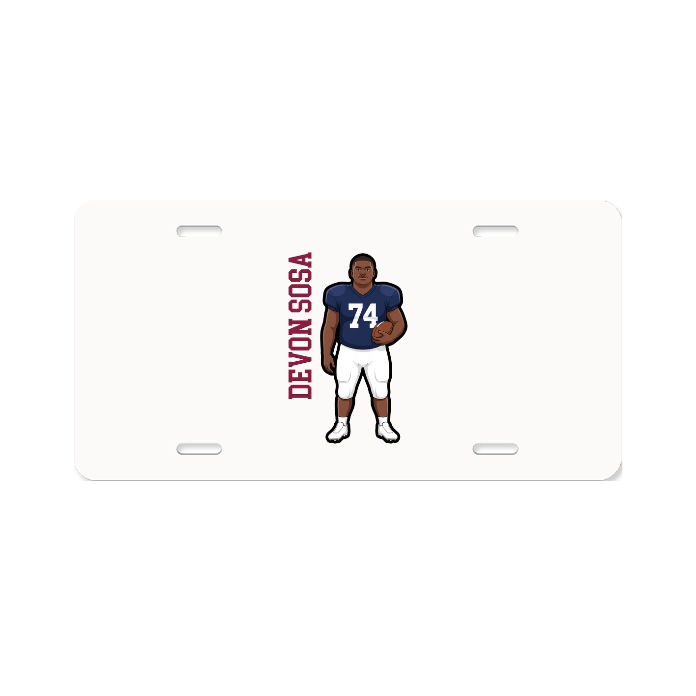 License Plate — Name Vertical in Classic