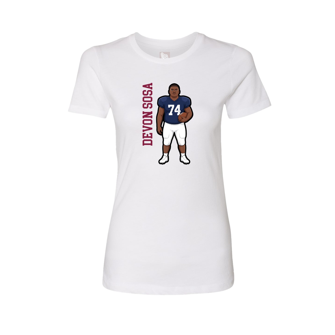 Fitted Women's Tee — Name Vertical in White