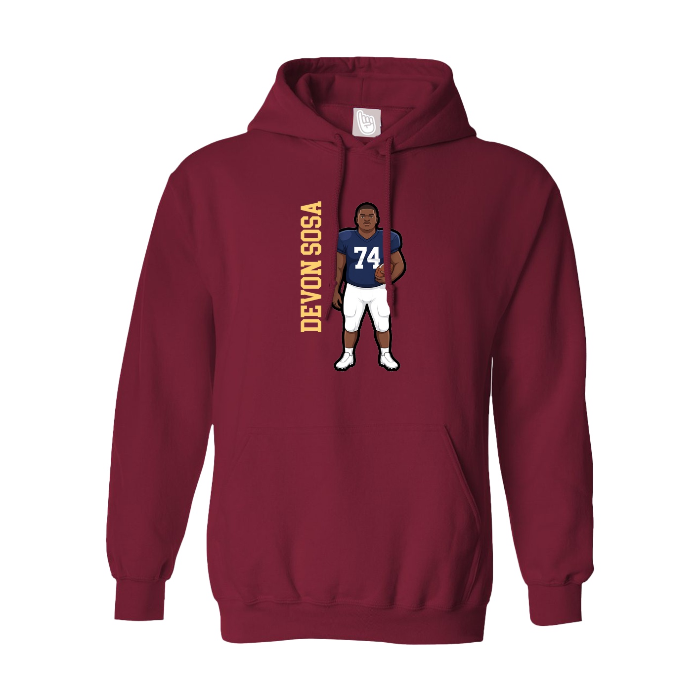 Hoodie — Name Vertical in Cardinal