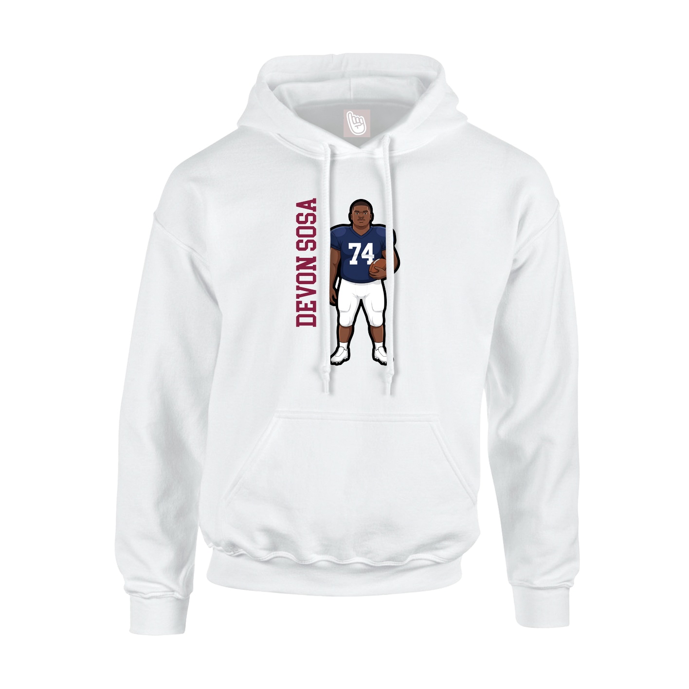 Youth Hoodie — Name Vertical in White