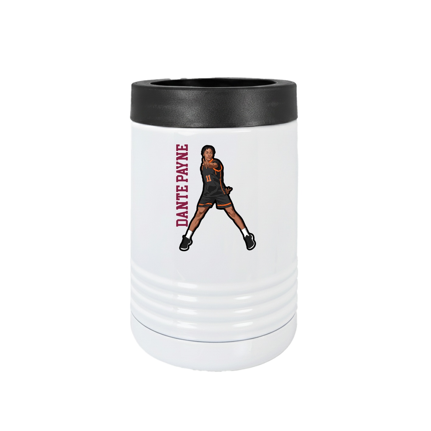 Beverage Holder — Name Vertical in White