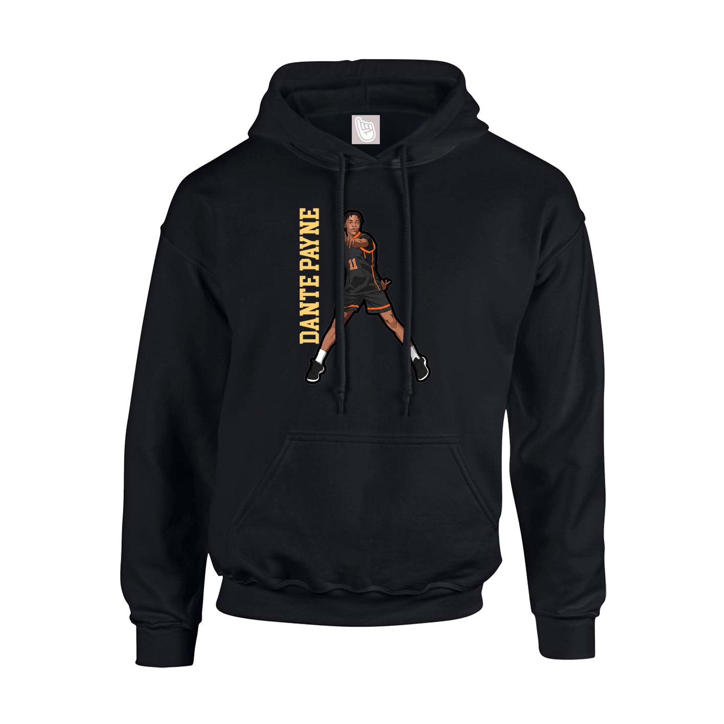 Youth Hoodie — Name Vertical in Black