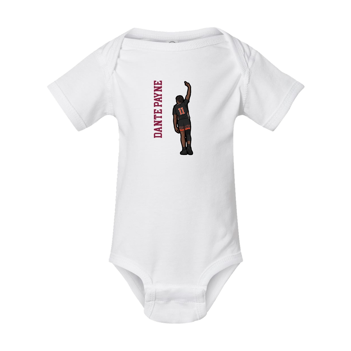 Baby Onesie — Name Vertical in White