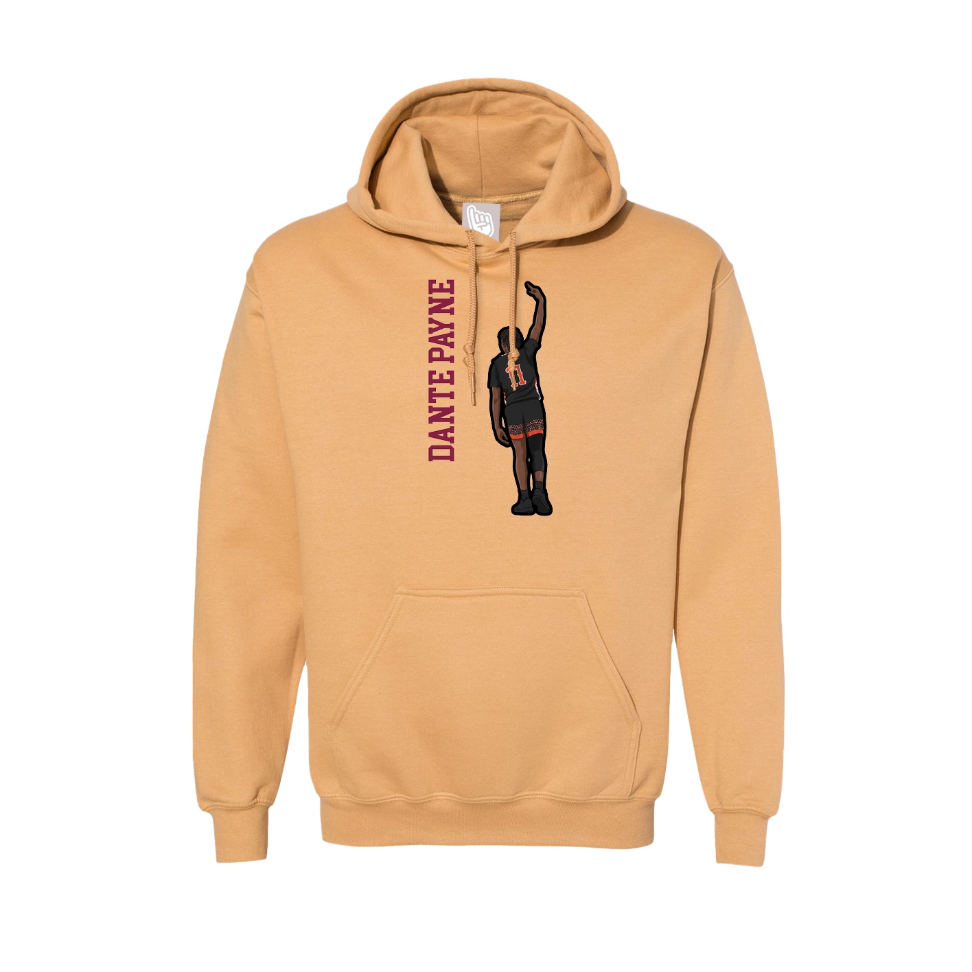 Hoodie — Name Vertical in Vegas Gold